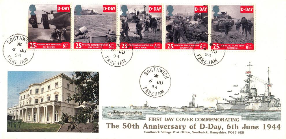 1994 (06) D-Day - Southwick Post Office Official - Southwick CDS