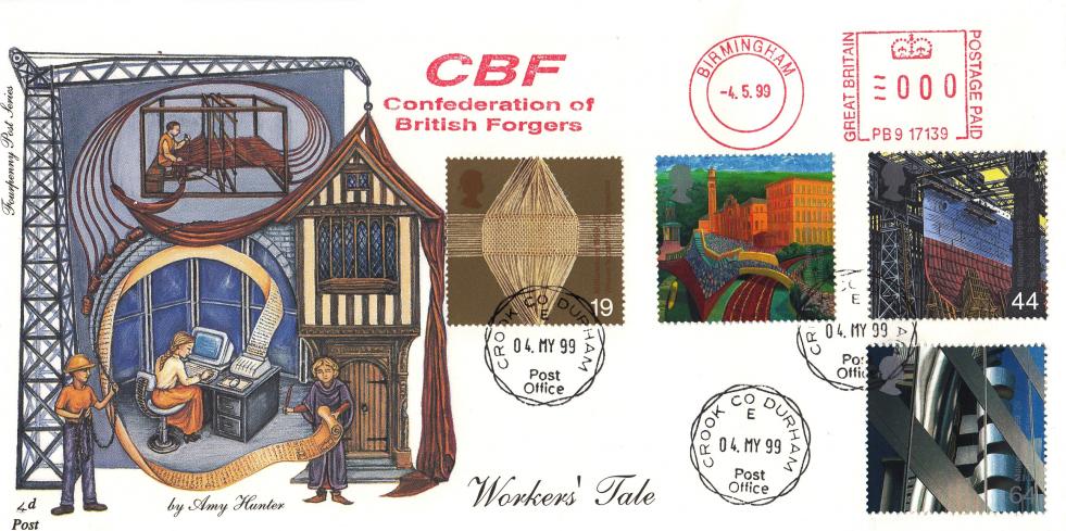 1999 (05) Workers - 4d Post - Crook CDS + CBF (Confederation Of British Forgers) Meter Mark