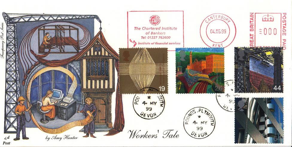 1999 (05) Workers - 4d Post - Pounds CDS + CIB (The Chartered Institute of Bankers) Meter Mark