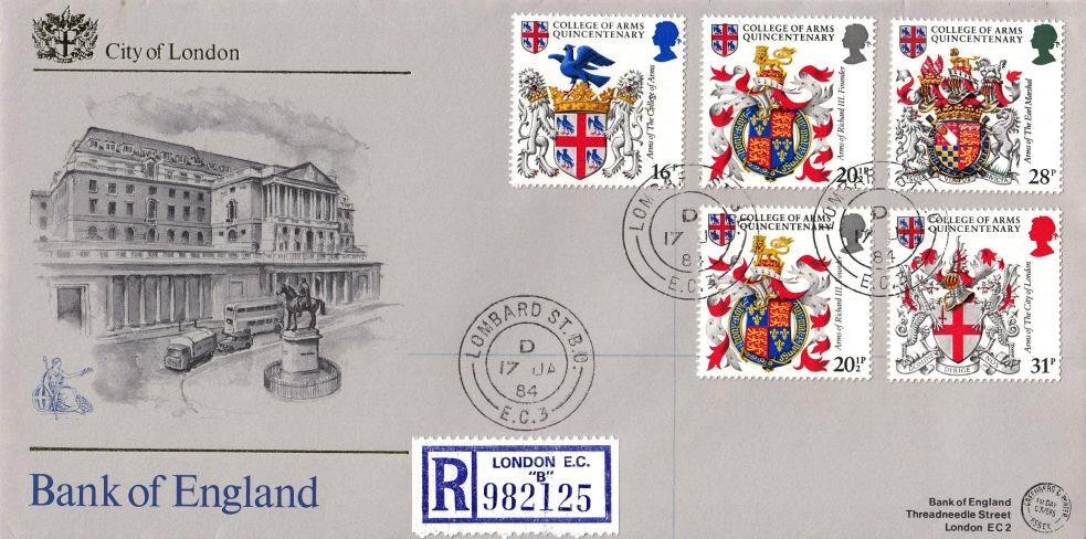 1984 (01) Heraldry - G&P 'Bank of England' Cover - Lombard Street CDS