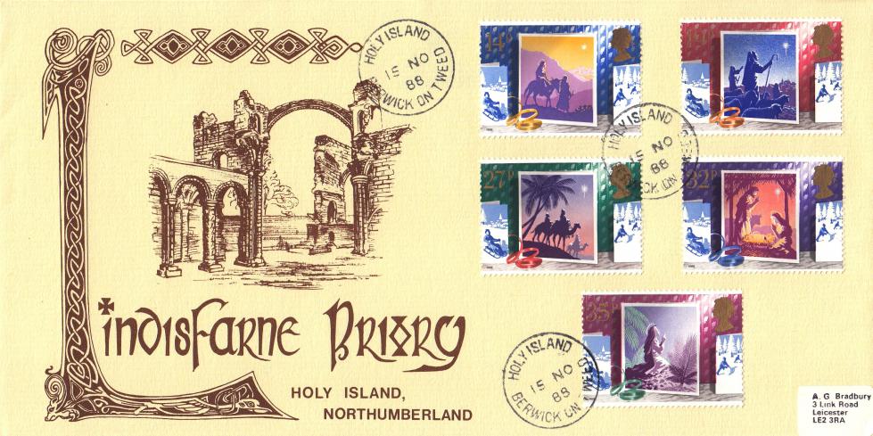 1988 (11) Christmas - Lindisfarne Priory Cover - Holy Island CDS