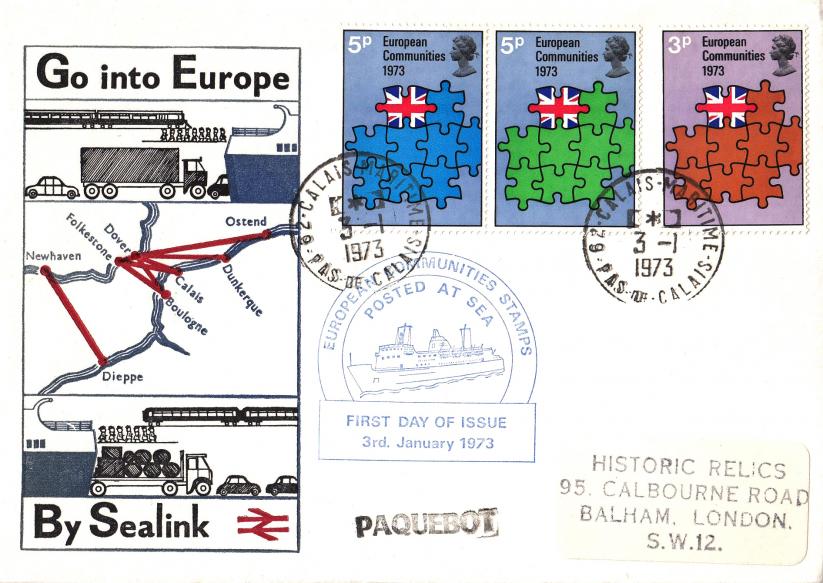 1973 (01) EEC - Sealink Into Europe Cover - Calais PAQUEBOT CDS