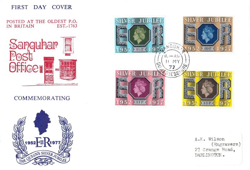 1977 Jubilee - Sanquhar Post Office Cover - Sanquhar CDS