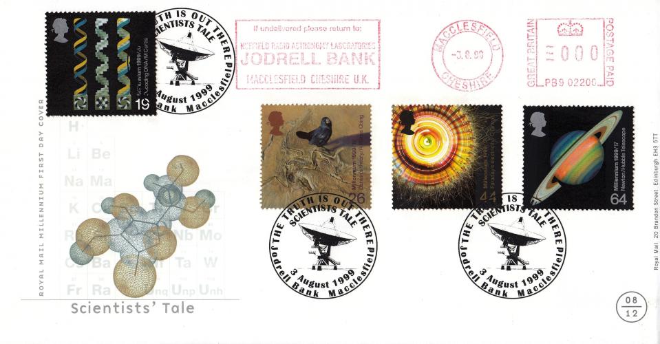 1999 (08) Scientists - RM - Truth Is Out There, Jodrell Bank H/S + Nuffield Radio Astronomy Laboratories, Jodrell Bank Meter Mark