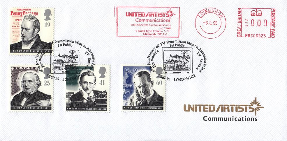 1995 (09) Communications - United Artists Cover - Alexander Palace H/S + United Artists Meter Mark