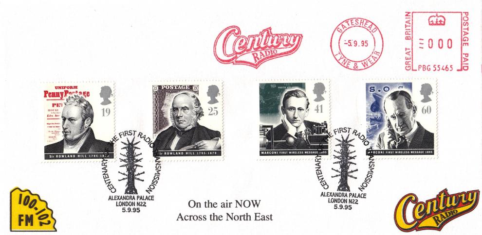 1995 (09) Communications - Century Radio Cover - First Radio Transmission H/S + Century Radio Meter Mark