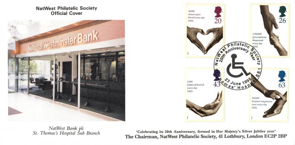 1998 (06) National Health Service - Nat West Philatelic Society 'St Thomas's Hospital' Official