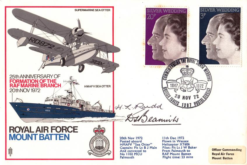 1972 (11) Silver Wedding - Forces RAF Mountbatten Official - Signed Rudd & Beamish