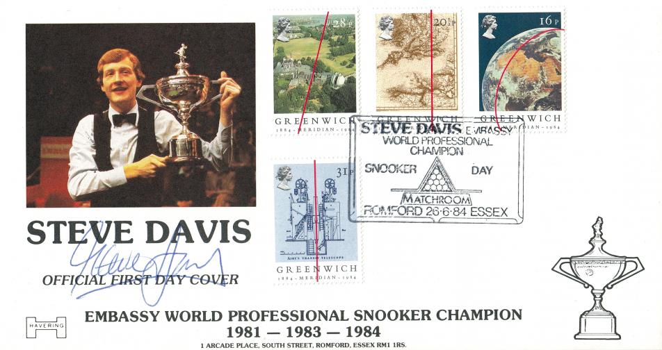 1984 (06) Greenwich - Havering Embassy World Professional Snooker Champion Official - Signed by the winner himself - Steve Davis