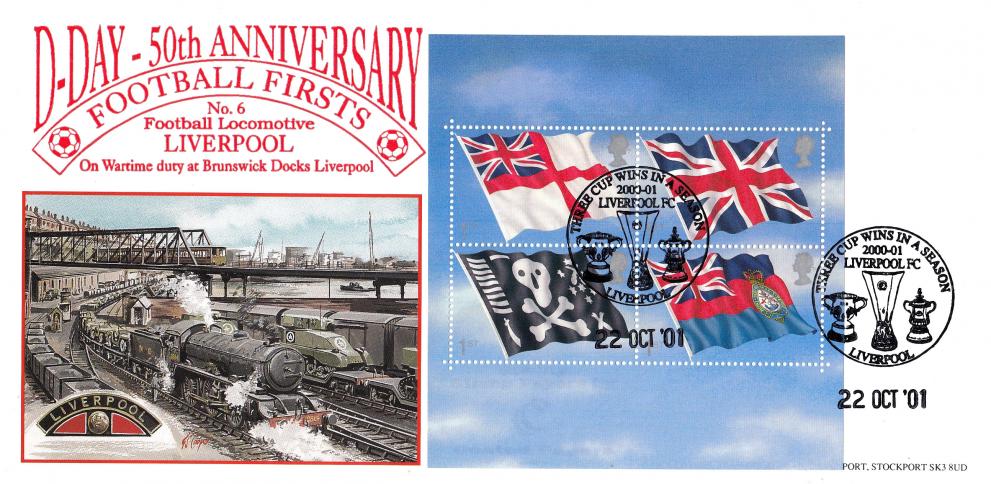 2001 (10) Flags & Ensigns - Dawn 'Football Firsts - Liverpool' Official