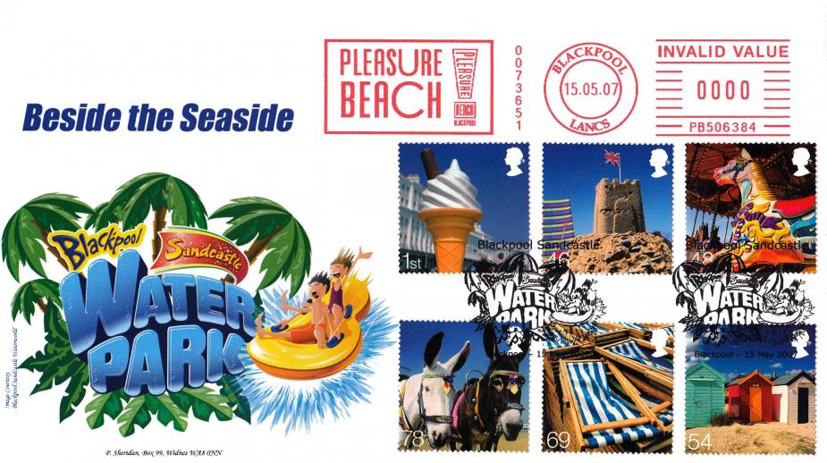 2007 (05) Beside The Seaside - Sheridan 'Blackpool Water Park' Official + Blackpool Pleasure Beach Meter Mark