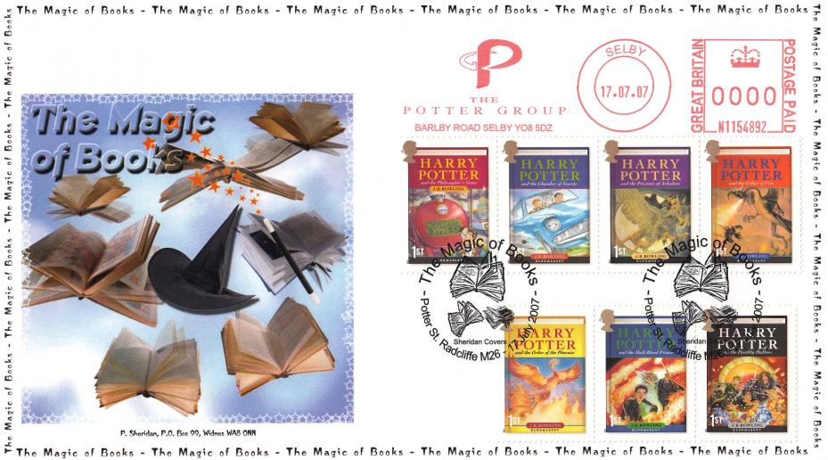2007 (07) Harry Potter (Stamps) - Sheridan Official + The Potter Group Meter Mark