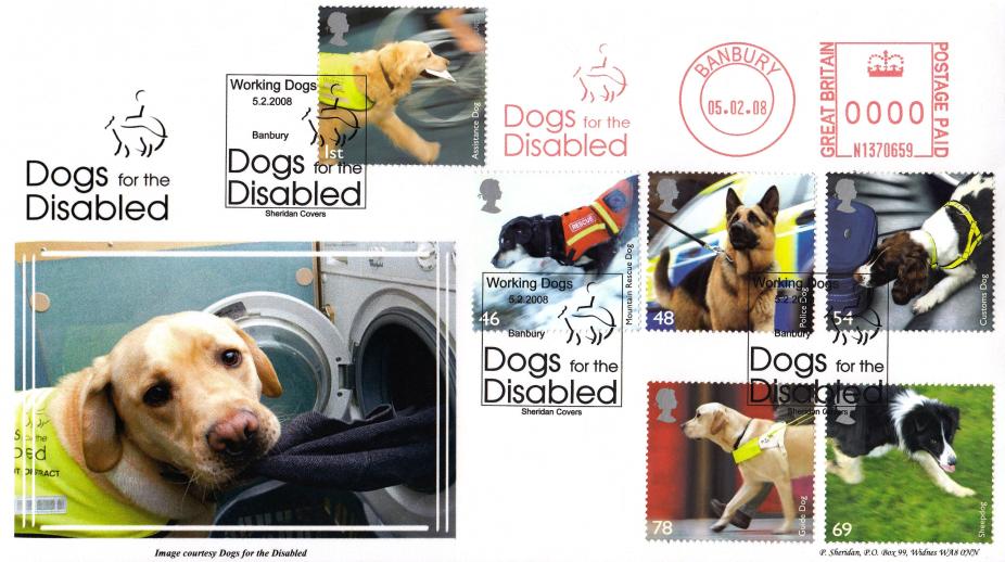 2008 (02) Working Dogs - Sheridan 'Dogs For The Disabled' Official + Dogs For The Disabled Meter Mark