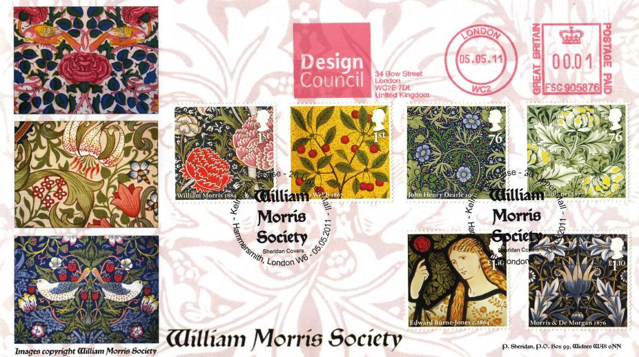 2011 (05) William Morris & Co - Sheridan 'William Morris Society' Official + Design Council Meter Mark