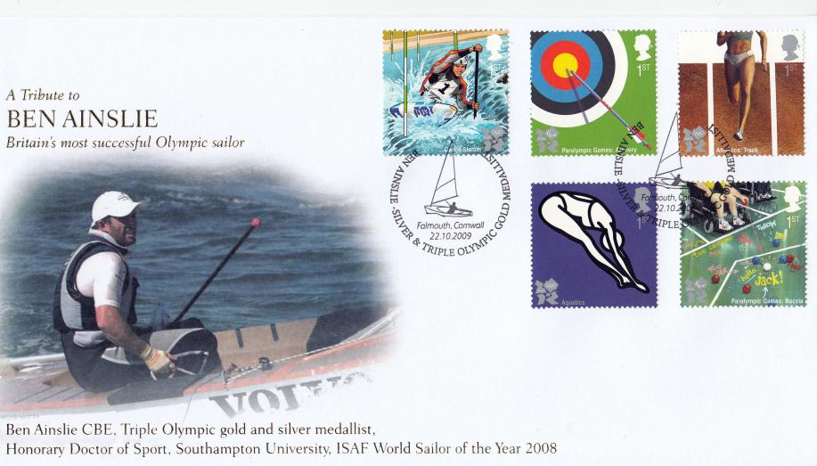 2009 (10) Olympics - Internet Stamps 'Ben Ainslie' Official