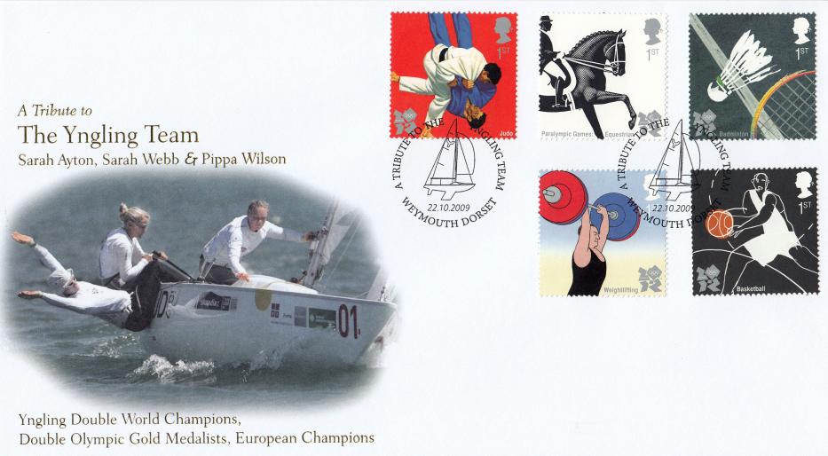 2009 (10) Olympics - Internet Stamps 'The Yngling Team' Official