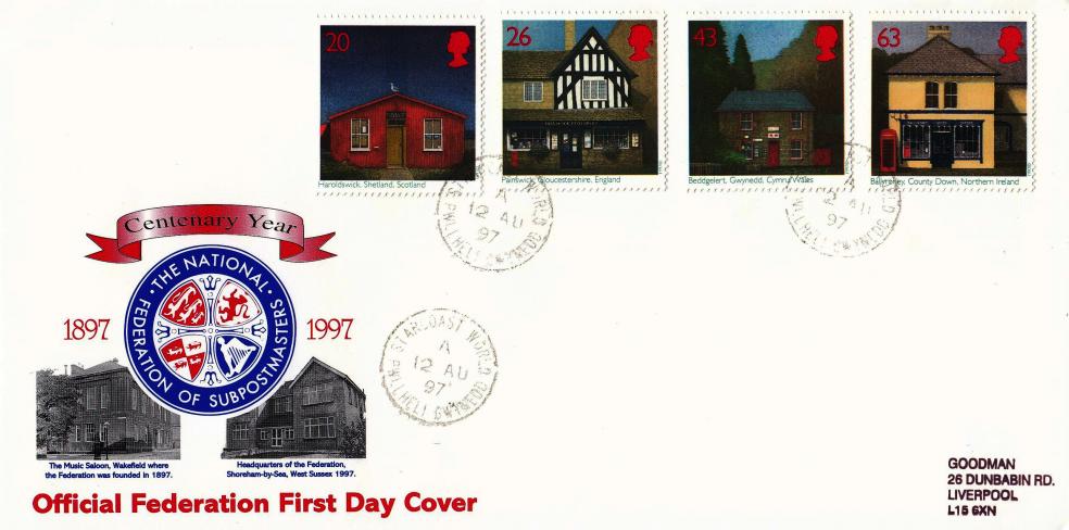 1997 (08) Sub Post Offices - Bradbury National Federation of Sub Post Masters Official - Starcoast World CDS