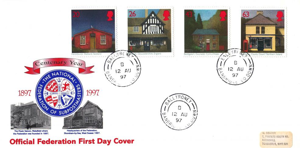 1997 (08) Sub Post Offices - Bradbury National Federation of Sub Post Masters Official - Ballyroney CDS