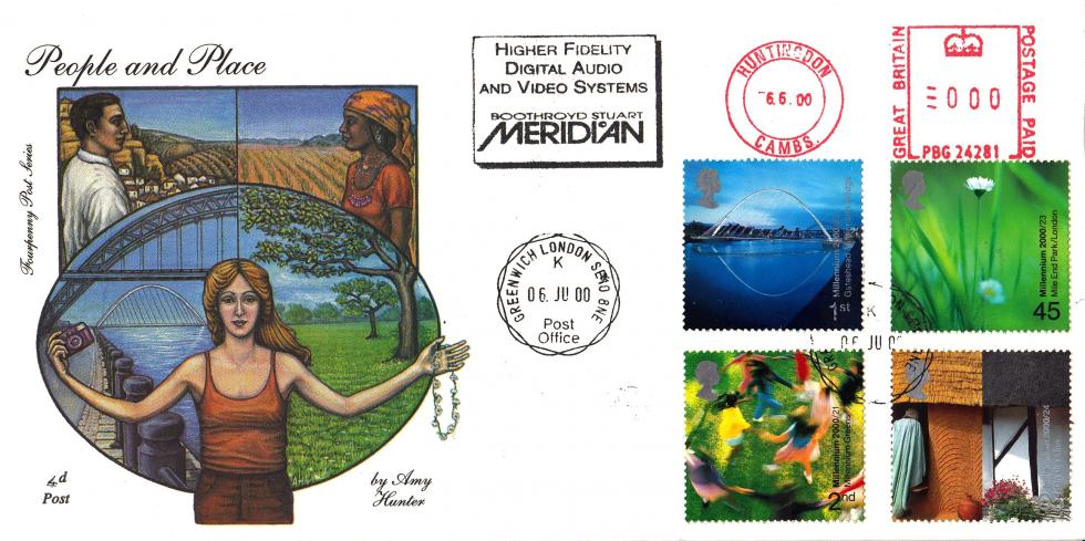 2000 (06) People & Place - 4d Post - Greenwich CDS + Meridian Meter Mark