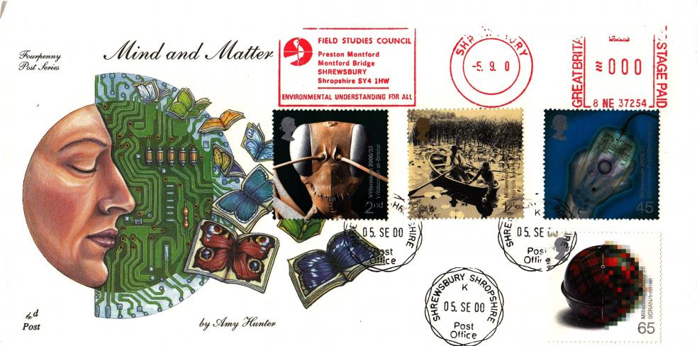 2000 (09) Mind & Matter - 4d Post - Shrewsbury CDS + Field Studies Council Meter Mark