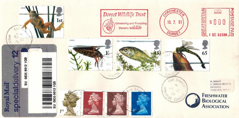 2001 (07) Pondlife - Freshwater Biological Association Cover - Far Sawrey CDS + Dorset Wildlife Trust Meter Mark
