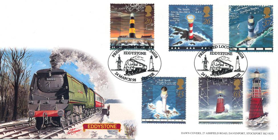 1998 (03) Lighthouses - Dawn Preserved Loco, Eddystone, Exeter Official