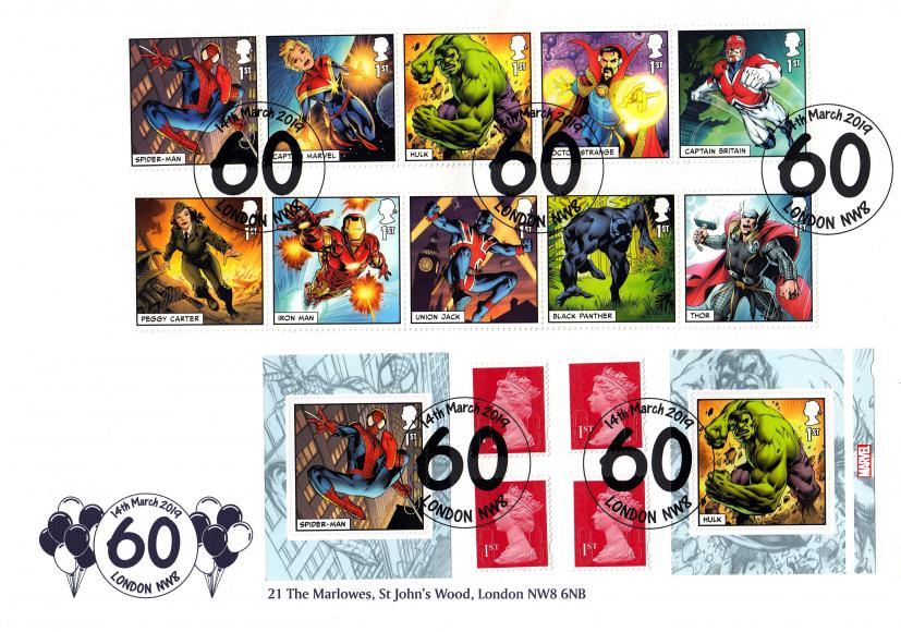 2019 (03) Marvel Super Heroes (Stamps & NVI Book Double) - Balcombe Official