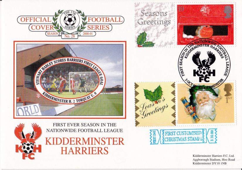 2000 (10) Generic Christmas Labels - Dawn Kidderminster Harriers Official