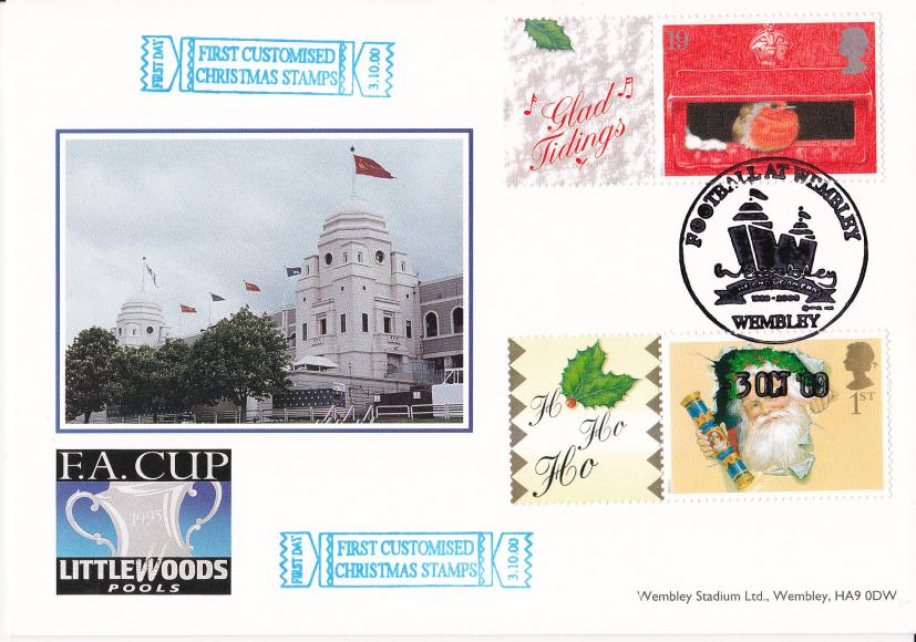 2000 (10) Generic Christmas Labels - Dawn Football At Wembley Official