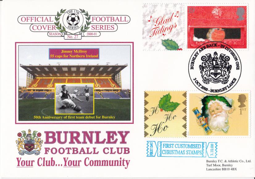 2000 (10) Generic Christmas Labels - Dawn Burnley FC Official
