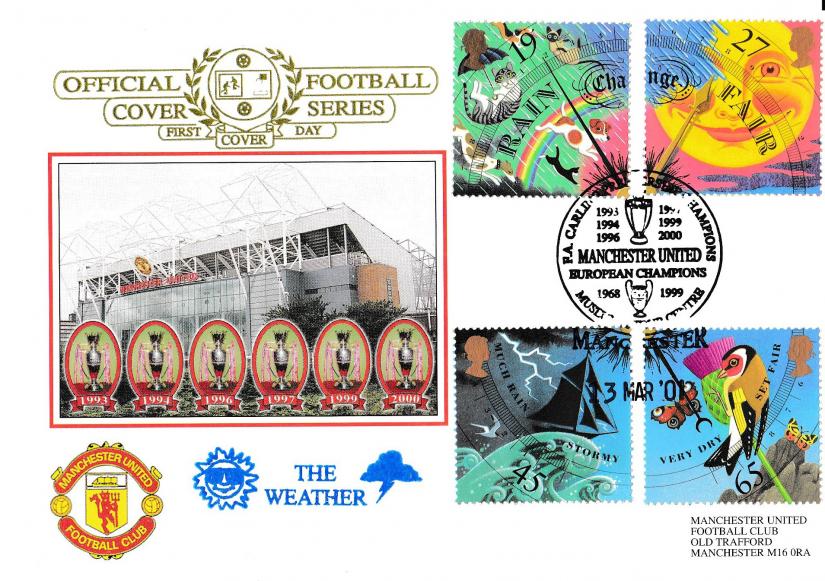 2001 (03) Weather (Stamps) - Dawn Manchester United European Champions Official