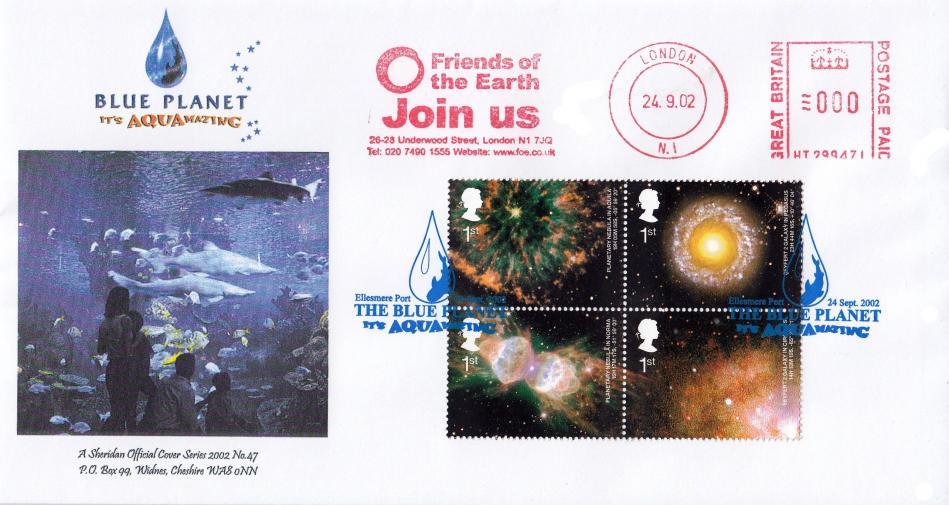 2002 (09) Astronomy M/S - Sheridan 'The Blue Planet' Official + Friends Of The Earth Meter Mark