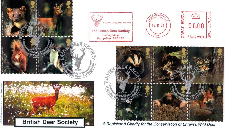 2004 (09) Woodland Animals - Sheridan 'British Deer Society' Official + British Deer Society Meter Mark