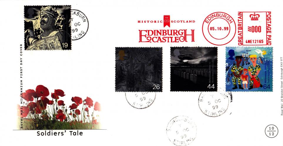 1999 (10) Soldiers - RM - Bannockburn CDS + Historic Scotland, Edinburgh Castle Meter Mark