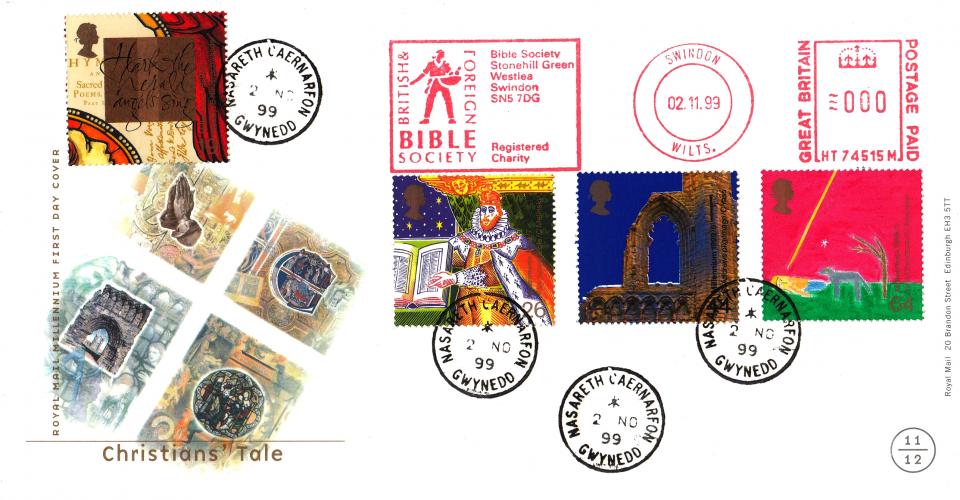 1999 (11) Christians - RM - Nasareth CDS + British & Foreign Bible Society Meter Mark