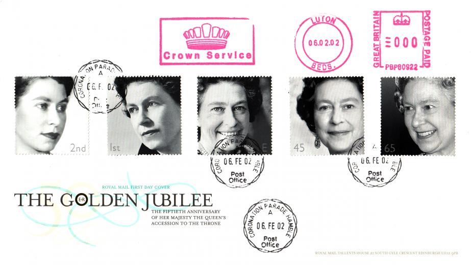 2002 (02) Golden Jubilee - RM - Coronation Parade CDS + Crown Service Meter Mark