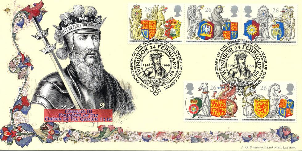 1998 (02) Queen's Beasts - Bradbury 'Order Of The Garter' Official