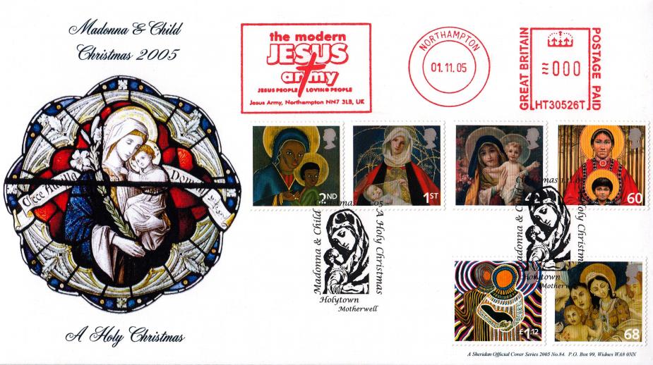 2005 (11) Christmas (Stamps) - Sheridan Official + The Modern Jesus Army Meter Mark