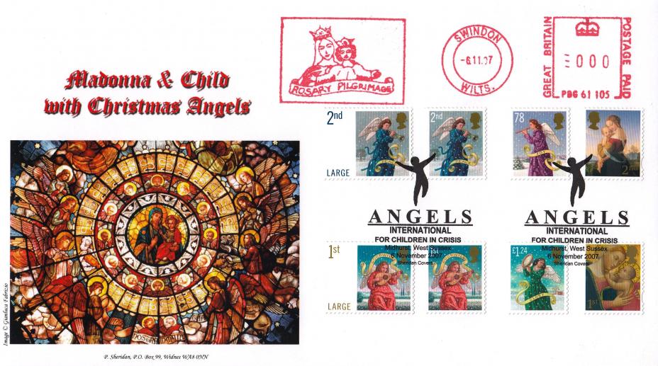 2007 (11) Christmas (Stamps) - Sheridan 'Madonna & Child' Official + Rosary Pilgrimage Meter Mark