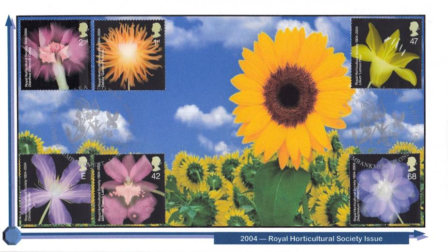 2004 (05) Royal Horticultural Society (Stamps) - Privately Produced 'Sunflowers' Cover - Chelsea Flower Show H/S