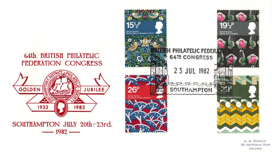 1982 (07) Textiles - British Philatelic Federation Congress, Southampton Official