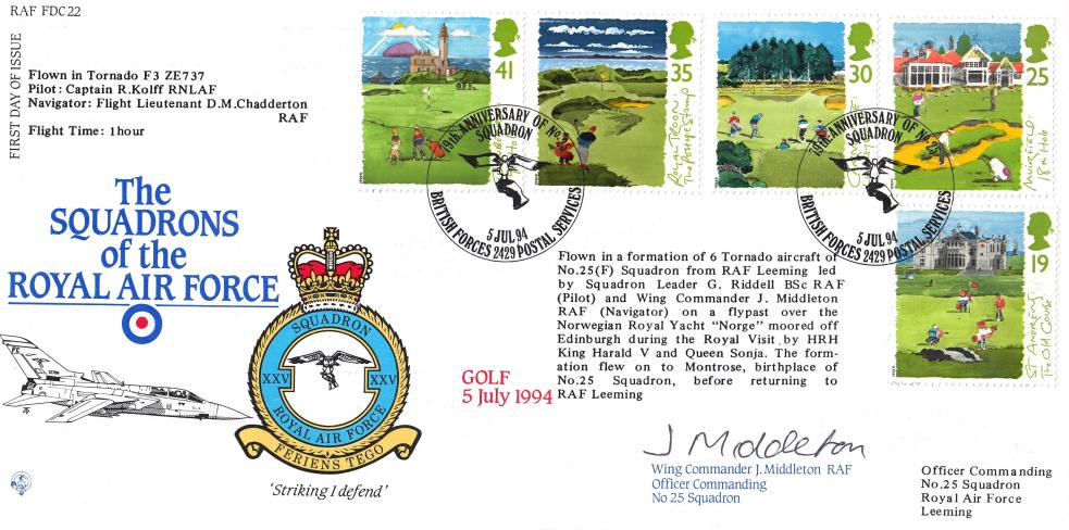 1994 (07) Golf - Forces RAF FDC BF2429PS Official