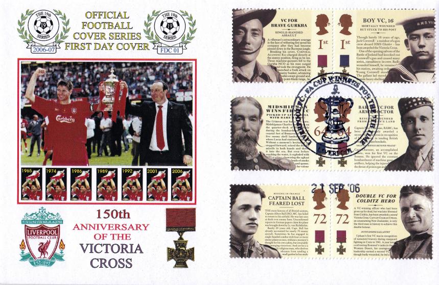 2006 (09) Victoria Cross (Stamps) - Dawn Liverpool FC FA Cup Winners Official