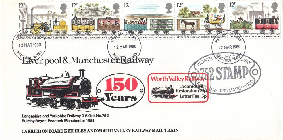 1980 (03) Liverpool & Manchester Railway - Worth Valley Railway Cover