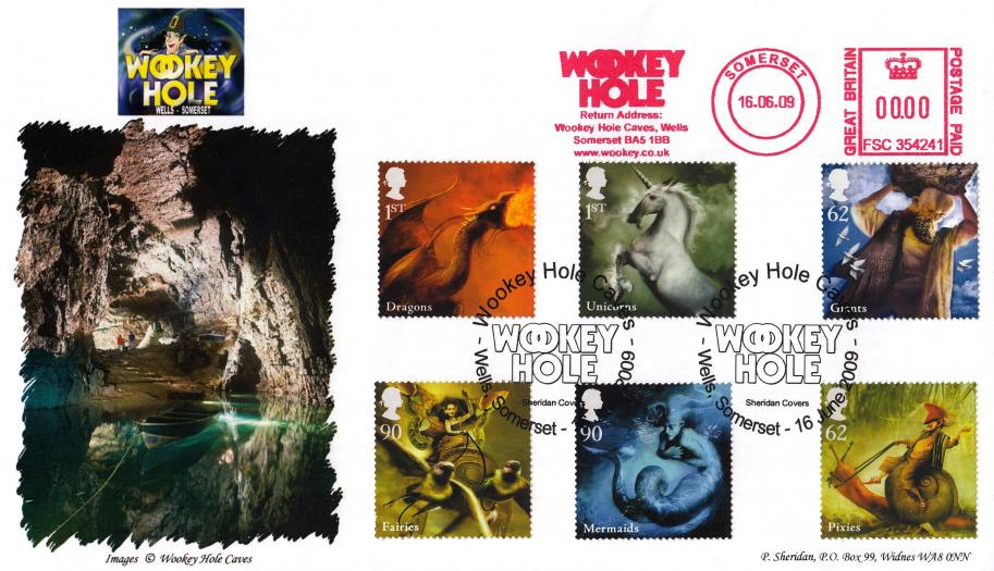 2009 (06) Mythical Creatures - Sheridan 'Wookey Hole' Official + Wookey Hole Meter Mark