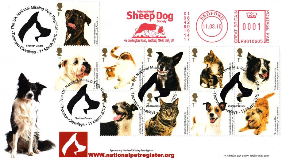 2010 (03) Battersea Dogs & Cats - Sheridan 'National Missing Pets Register' Official + International Sheep Dog Society Meter Mark