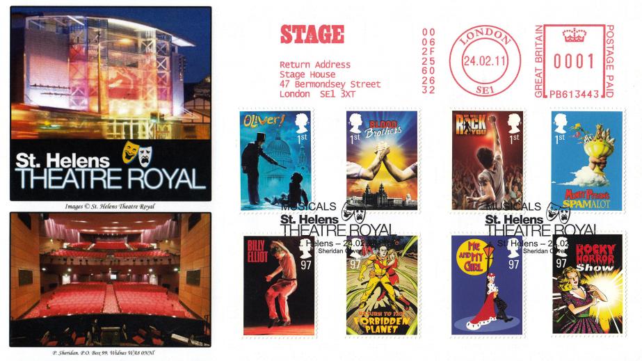 2011 (02) Musicals - Sheridan 'Theatre Royal, St Helens' Official + Stage Meter Mark