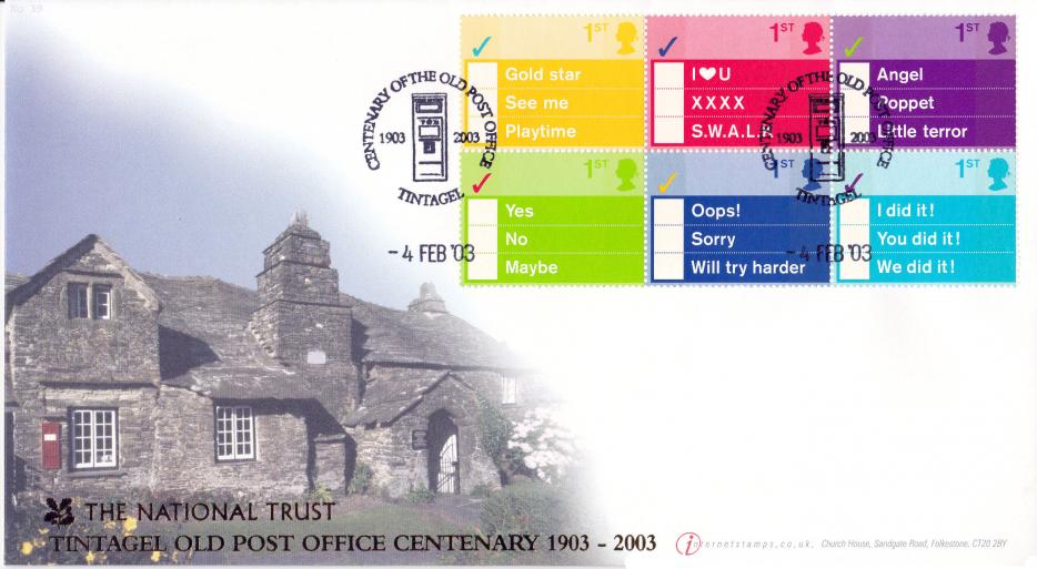2003 (02) Occasions (Tick Boxes) - Internet/Buckingham 'Tintagel Post Office' Official