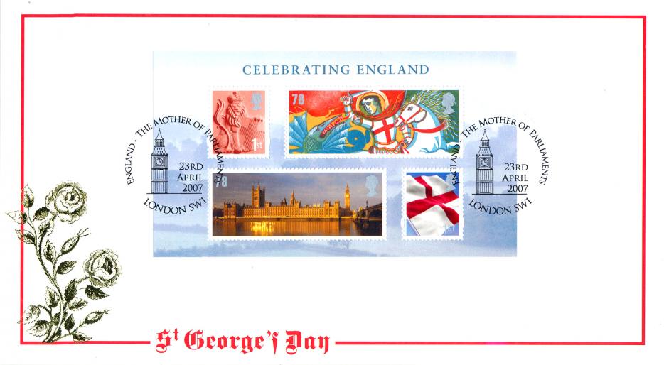 2007 (04) Celebrating England M/S - Internet/Buckingham 'St George's Day' Official