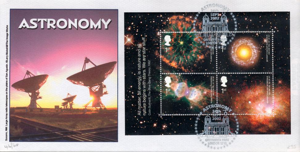 2002 (09) Astronomy M/S - Cambridge 'Large Telescope Array' Greenwich Park Official